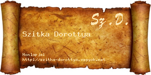 Szitka Dorottya névjegykártya